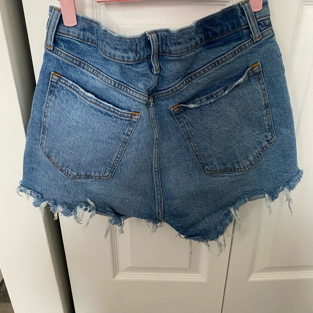 Abercrombie & Fitch Blue Distressed Jean Shorts - Picture 2 of 3